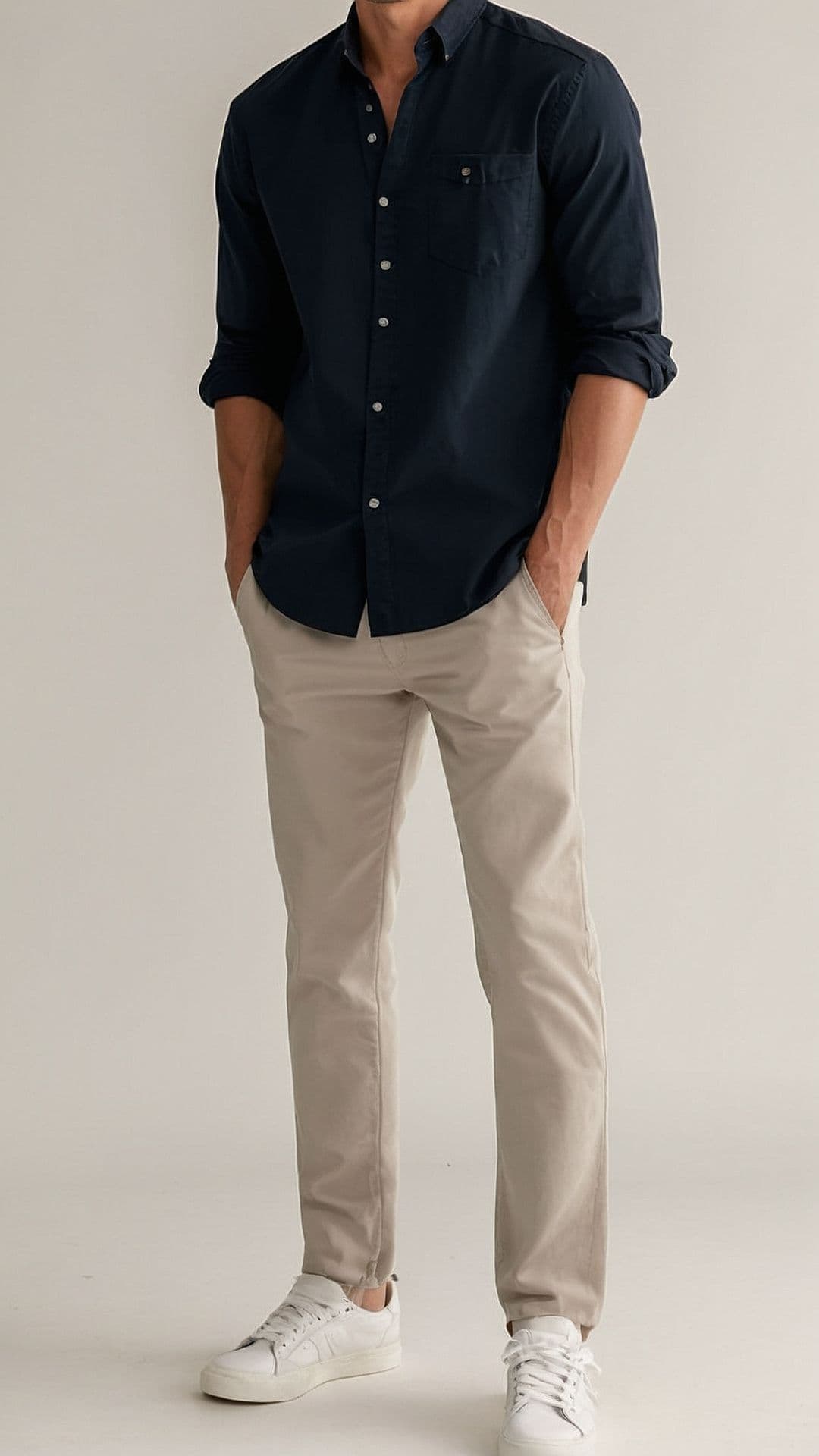 Formal dark blue shirt