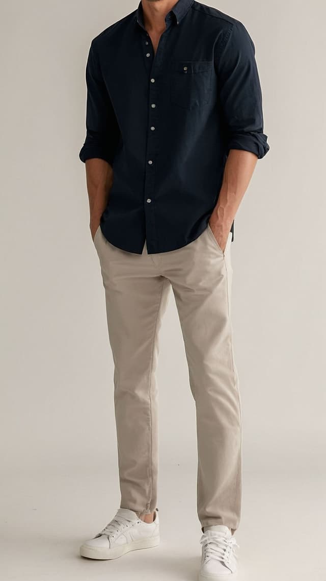 Formal dark blue shirt